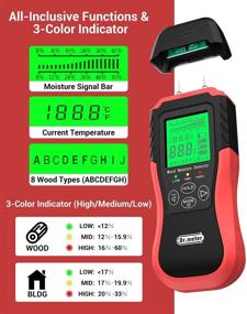 img 1 attached to Dr.meter MT1905 Wood Moisture Meter - Digital Moisture Detector & Tester, Pin-Type Water Leak Detector for Wood Building Material, Firewood, Walls, Paper & Floors