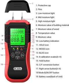 img 3 attached to Dr.meter MT1905 Wood Moisture Meter - Digital Moisture Detector & Tester, Pin-Type Water Leak Detector for Wood Building Material, Firewood, Walls, Paper & Floors