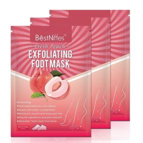 img 4 attached to Exfoliating Foot Mask (3 Pack) - Natural Foot Peel for Dry, Dead Skin, Callus Removal & Rough Heel Repair - Men and Women (Peach)