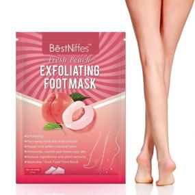 img 1 attached to Exfoliating Foot Mask (3 Pack) - Natural Foot Peel for Dry, Dead Skin, Callus Removal & Rough Heel Repair - Men and Women (Peach)