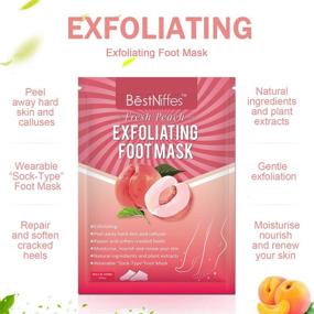 img 2 attached to Exfoliating Foot Mask (3 Pack) - Natural Foot Peel for Dry, Dead Skin, Callus Removal & Rough Heel Repair - Men and Women (Peach)