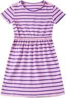 👗 danichins girls knit short-sleeve cotton dress - casual print for enhanced seo logo