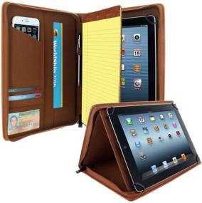 img 4 attached to 📱 KHOMO Universal Tablet Padfolio Zippered Case - Brown - Compatible with iPad Air, Pro 11 & More