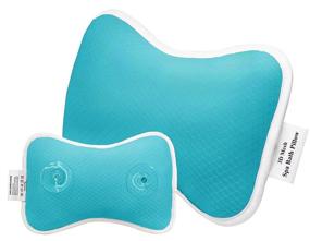 img 1 attached to Blue Bath Pillow with Suction Cups - Neck and Shoulder Support, Home Spa Pillows for Bathtub, Hot Tub - Head Rest Pillow for Relaxation & Comfort