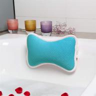 blue bath pillow with suction cups - neck and shoulder support, home spa pillows for bathtub, hot tub - head rest pillow for relaxation & comfort logo