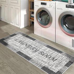 img 4 attached to 🧺 Non Skid Washable Laundry Room Rug Runner: 20 x 59 Inches Heavy Duty Ultra-Thin 70% Cotton Mat