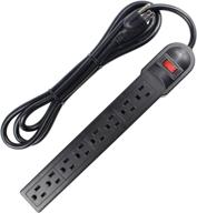 🔌 j.volt 8 outlet surge protector power strip with 6-foot cord - 750 joules, lit on/off switch, for home and business use - ul listed (sku 1618) logo