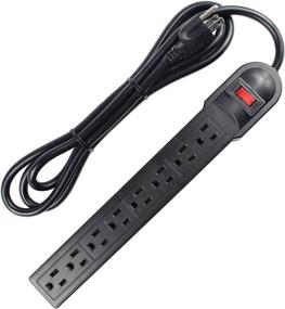 img 4 attached to 🔌 J.VOLT 8 Outlet Surge Protector Power Strip with 6-Foot Cord - 750 Joules, Lit On/Off Switch, for Home and Business Use - UL Listed (SKU 1618)