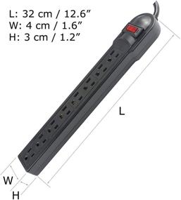 img 1 attached to J.VOLT 8-Розеточная защита от перенапряжений с 6-футовым кабелем - 750 джоулей, включение/выключение, для использования дома и в бизнесе - UL-сертифицирована (SKU 1618)