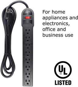 img 2 attached to 🔌 J.VOLT 8 Outlet Surge Protector Power Strip with 6-Foot Cord - 750 Joules, Lit On/Off Switch, for Home and Business Use - UL Listed (SKU 1618)