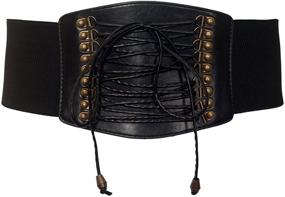 img 2 attached to EVogues Leather Corset Elastic Black