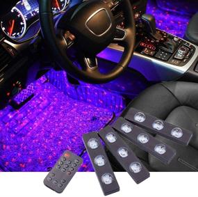 img 4 attached to 🚗✨ Enhance your Car Interior with Remote Control Sound-Active Star Projector Ambient Lights!