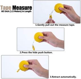 img 1 attached to 📏 Versatile Sewing Tape Measure – 60 Inch/1.5M Dual-Sided Retractable Ruler for Tailoring, Medical Use & Dieting (Yellow, 1 Pack)