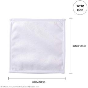 img 3 attached to 12 Pack PYD Life Sublimation Blanks White Towel 12 Inch High Absorbent Polyester Towel for Heat Transfer Print - Bathroom Face Hand Towel, Kitchen Tea Dish Drying Cotton Towel