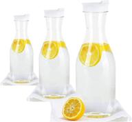 🍹 party bargains 50 oz. clear plastic pitcher - [3 pack] white cap premium quality & heavy duty water containers - perfect for iced tea, powdered juice, cold brew, mimosa bar logo