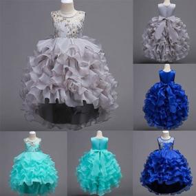 img 1 attached to Stylish and Elegant: IBTOM CASTLE Princess Bridesmaid Turquoise Girls' Clothing and Dresses