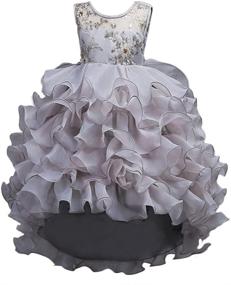 img 4 attached to Stylish and Elegant: IBTOM CASTLE Princess Bridesmaid Turquoise Girls' Clothing and Dresses