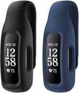 📟 eeweca 2-pack clip case accessory for fitbit inspire 2: black+midnight blue (not compatible with inspire, inspire hr, or ace 2) logo