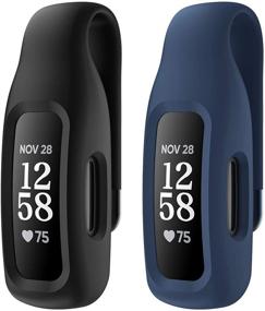 img 4 attached to 📟 EEweca 2-Pack Clip Case Accessory for Fitbit Inspire 2: Black+Midnight Blue (not compatible with Inspire, Inspire HR, or Ace 2)