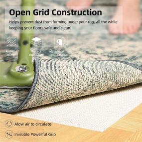 img 3 attached to Насадка Aurrako Extra Thick Non Slip Rug Pad Gripper, 2x10 FT Area Rug Pads для паркетных полов / ковриков из ковровых покрытий, повышение безопасности и стабильности, обеспечение надежной фиксации и крепления ковров (2’×10’)