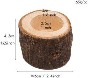img 3 attached to Yikko Wooden Tea Light Candle Holders - Rustic Wood Votive Candle Holder Set for Table Centerpieces - Perfect for Wedding, Halloween, Christmas, Valentine's Day - 10 PCS (1.77W x 2.36H)