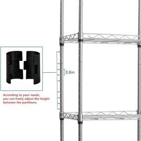 img 1 attached to 📦 Adjustable 5-Tier Metal Wire Shelving Rack for Storage in Laundry, Bathroom, Kitchen, Pantry, Closet - Silver