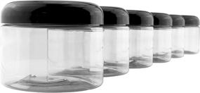 img 1 attached to Cornucopia 12oz Clear Plastic Jars with Black Lids (6-Pack); BPA-Free PET Stackable Containers for Bathroom & Kitchen Storage of Dry Goods, Creams, and More (6 Jars, 12oz)