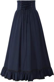 img 3 attached to 🔴 Enchantingly Elegant: SCARLET DARKNESS Victorian Button Pleated Women's Skirts