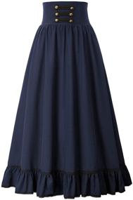 img 4 attached to 🔴 Enchantingly Elegant: SCARLET DARKNESS Victorian Button Pleated Women's Skirts