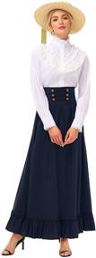 img 1 attached to 🔴 Enchantingly Elegant: SCARLET DARKNESS Victorian Button Pleated Women's Skirts