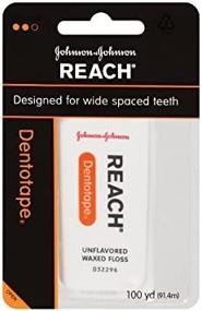 img 1 attached to 🦷 Improved Dentotape Waxed Dental Floss - Extra Wide Cleaning Surface, Ideal for Wide Spaces between Teeth, Unflavored, 100 Yards (Pack of 3)