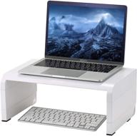 🖥️ bostitch office konnect adjustable monitor stand riser - white, 4 height adjustments, cable management, rubber feet logo