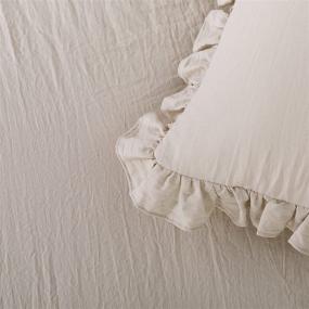 img 1 attached to 3-Piece Queen Comforter Set - Farmhouse Bedding with Ruffle Comforter & Pillow Shams