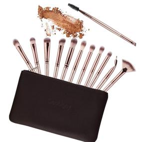 img 1 attached to 🎨 Daubigny Eye Makeup Brushes: 12-Piece Professional Set for Eye Shadow, Concealer, Eyebrow, Foundation, Powder Liquid Cream Blending - Includes Carrying Bag (Champagne Gold)