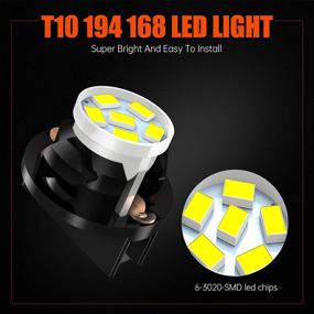 img 1 attached to LBRST T10 LED Dash Light Bulbs White 🔆 194 168 - Enhanced Brightness Instrument Indicator Lights (10 Pack)