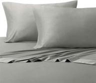 🌿 ultimate comfort: silky-soft hybrid bamboo-cotton full 4pc bed sheets set in elegant grey shade логотип