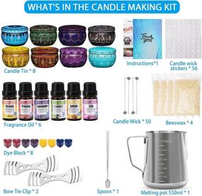 img 3 attached to 🕯️ Candle Making Kit for Adults and Kids - DIY Scented Candle Making Supplies Including Soy Wax, Wicks, Scents, Oils, Dyes, Melting Pot, Tins, and Spoon - Perfect Festival Gifts for Women