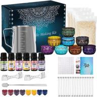 🕯️ candle making kit for adults and kids - diy scented candle making supplies including soy wax, wicks, scents, oils, dyes, melting pot, tins, and spoon - perfect festival gifts for women logo