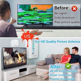 img 2 attached to 📡 Enhance Your TV Experience with Twshouse TV Antenna: Indoor Digital HDTV Antenna for Smart TV with Long Range, 4K 1080p Support, Amplifier Signal Booster, VHF UHF Signal Coaxial Cable