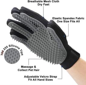 img 3 attached to 🐾 Upgrade Version of Pet Grooming Glove: Gentle Deshedding Brush Mitt for Efficient Hair Removal - Ideal for Dogs & Cats with All Fur Lengths - Enhanced Five Finger Design - 1 Pair