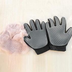 img 1 attached to 🐾 Upgrade Version of Pet Grooming Glove: Gentle Deshedding Brush Mitt for Efficient Hair Removal - Ideal for Dogs & Cats with All Fur Lengths - Enhanced Five Finger Design - 1 Pair