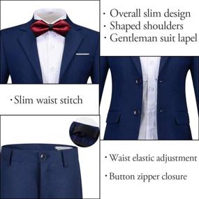 img 1 attached to 🤵 Boys' Formal Wedding Suit Set with Dress Blazer and Pants