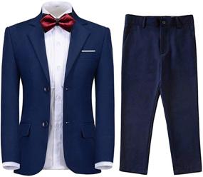 img 4 attached to 🤵 Boys' Formal Wedding Suit Set with Dress Blazer and Pants