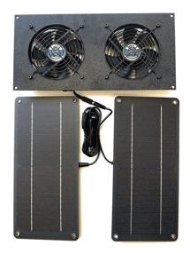img 1 attached to Набор солнечного питания CoolerGuys с двумя вентиляторами мощностью 10 Вт: эффективное решение для охлаждения для маленьких курятников, теплиц, будок для собак, сараев и др.