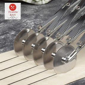 img 1 attached to 🍕 Frantic RAY 5-Wheel Pastry Slicer: Stainless Steel Telescopic Pizza Cutter, Multipurpose Wheel Cutter & Dough Divider