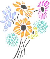 🌼 daisy flowers stencil, floral bouquet bunch stencils for painting template - 8.5 x 10.5 inch (l) logo