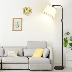 img 1 attached to 🌟 Enhance Your Living Space with a Dimmable Floor Lamp: Nintiue Modern Standing Lamp with Rotary Switch & 1000 Lumens LED Bulb - Ideal for Living Room, Bedroom, or Office