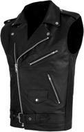 🧥 women's leather motorcycle vest: vintage biker classic with adjustable belt - faux cowhide carry vest logo