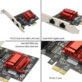 img 2 attached to ⚡ Карта Dual Port Gigabit Ethernet Converged PCI-E x1 Card 2X RJ45 LAN Adapter, набор 82575EB, для настольных компьютеров, рабочих станций, серверов - в комплекте низкий профильный кронштейн