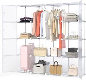 img 4 attached to 📦 NATRKE Cube Storage Organizer - Versatile Modular Closet with Hanging Rod for Clothes (16 Cubes)